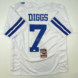 Autographed/Signed Trevon Diggs Dallas White Football Jersey JSA COA Auto