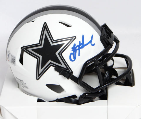 Troy Aikman Autographed Cowboys Lunar Mini Helmet - Beckett W Hologram *Blue