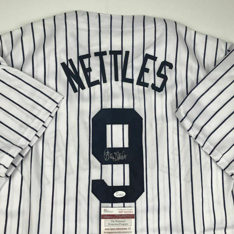 Autographed/Signed GRAIG NETTLES New York Pinstripe Baseball Jersey JSA COA Auto