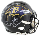 Ravens Ray Lewis & Joe Flacco "MVP" Signed Full Size Speed Proline Helmet BAS W