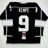 Autographed/Signed Adrian Kempe Los Angeles LA Black Hockey Jersey JSA COA