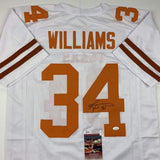 Autographed/Signed Ricky Williams Texas White College Football Jersey JSA COA