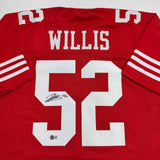 Autographed/Signed Patrick Willis San Francisco Red Football Jersey Beckett COA