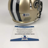 Autographed/Signed Alvin Kamara New Orleans Saints Mini Helmet Beckett BAS COA