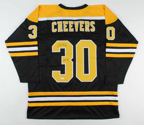 Gerry Cheevers Signed Boston Bruins Jersey Inscribed "HOF 85" (JSA COA)