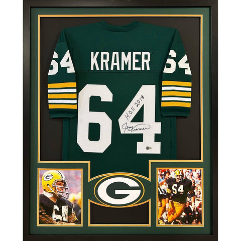 Jerry Kramer Autographed Signed Framed Green Bay Packers Jersey BECKETT