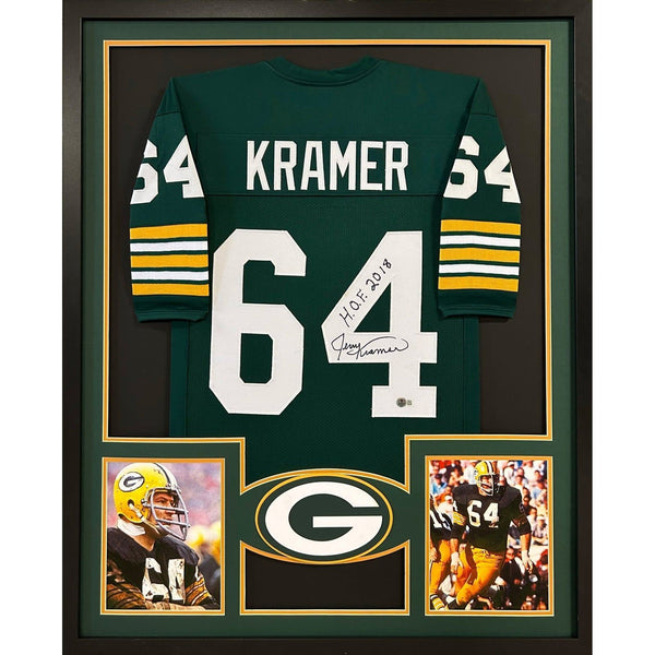 Jerry Kramer Autographed Signed Framed Green Bay Packers Jersey BECKETT