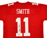 SAN FRANCISCO 49ERS ALEX SMITH AUTOGRAPHED RED JERSEY BECKETT BAS WITNESS 208237