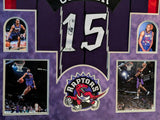 FRAMED IN SUEDE TORONTO RAPTORS VINCE CARTER AUTOGRAPHED JERSEY PSA COA