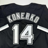 Autographed/Signed Paul Konerko Chicago Black Baseball Jersey JSA COA