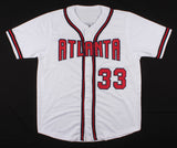 Steve Avery Signed Braves Jersey (JSA) #4 starter w/Maddux,Smotlz,& Glavine