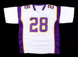 Adrian Peterson Signed Minnesota Vikings White Jersey (Beckett) NFL MVP 2012 R.B