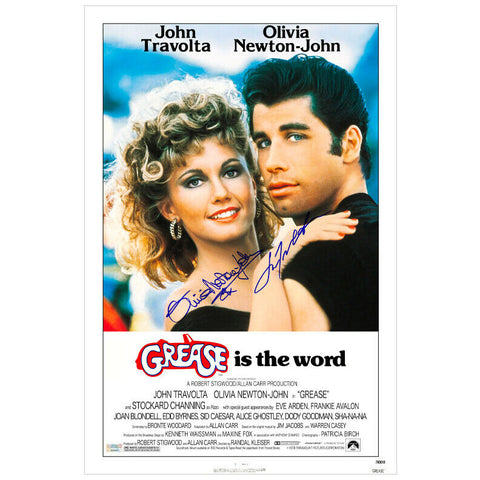 Olivia Newton-John & John Travolta Autographed Grease 16x24 Poster