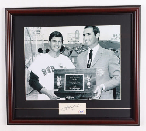 Carl Yastrzemski Signed Boston Red Sox 17" x 19" Framed Cut Display (PSA) Koufax