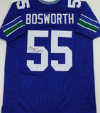 Brian Bosworth Autographed Blue Pro Style Jersey - Beckett W Auth *LM5