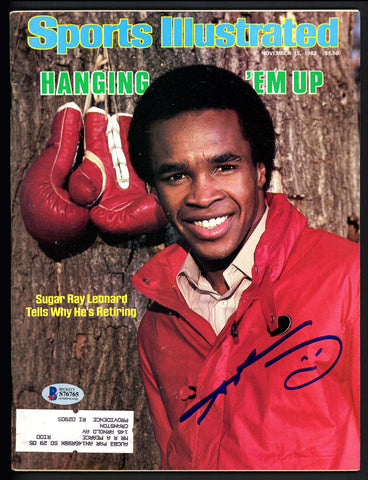 Sugar Ray Leonard Autographed Signed Sports Illustrated Beckett BAS #S76765