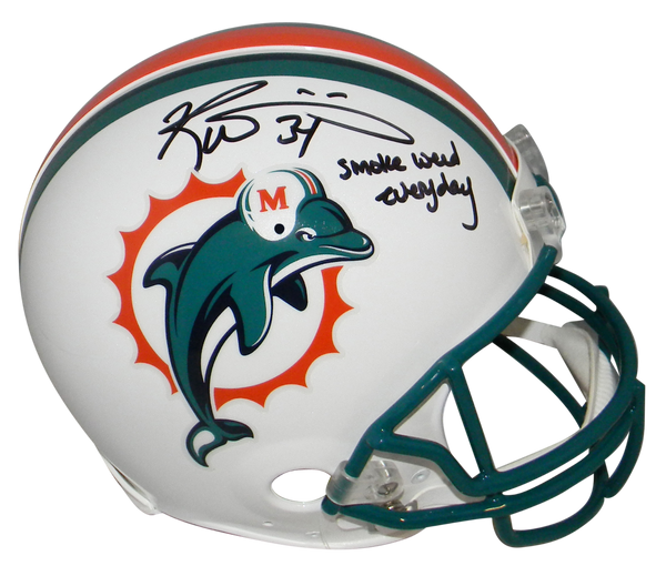 RICKY WILLIAMS SIGNED MIAMI DOLPHINS F/S PROLINE HELMET W/ SMOKE WEED EVERYDAY