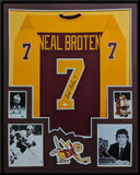 FRAMED MINNESOTA GOPHERS NEAL BROTEN AUTOGRAPHED SIGNED JERSEY TSE COA