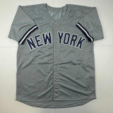 Autographed/Signed Jorge Posada New York Grey Baseball Jersey Beckett BAS COA