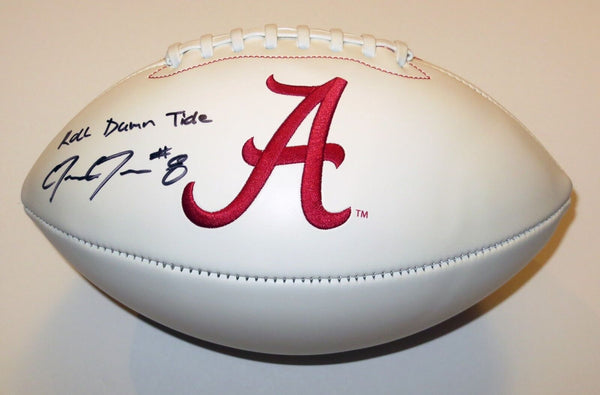 Josh Jacobs Signed Alabama Crimson Tide Logo Football W/ Roll Damn Tide Beckett