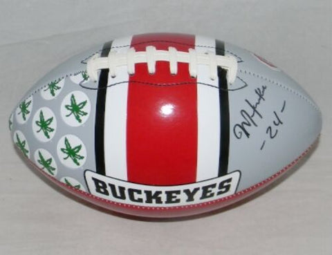 MALIK HOOKER AUTOGRAPHED SIGNED OSU OHIO STATE BUCKEYES LOGO FOOTBALL JSA