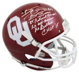 Oklahoma Brian Bosworth "Career Stat" Signed Schutt Full Size Rep Helmet BAS