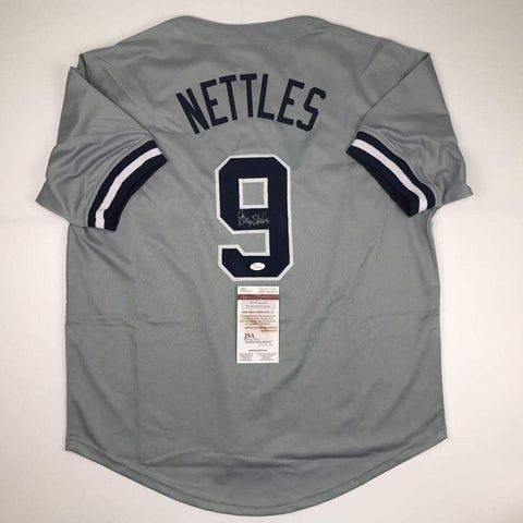 Autographed/Signed GRAIG NETTLES New York Grey Jersey Baseball JSA COA Auto