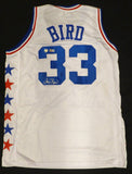 Boston Celtics Larry Bird Autographed White All Star Jersey Beckett QR #1W453584