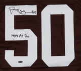 Tom Cousineau Signed Cleveland Brown Jersey Inscribd 1984 All-Pro (Playball Ink)