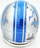 SAM LAPORTA AUTOGRAPHED LIONS SILVER SPEED MINI HELMET BECKETT WITNESS 230026