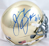 Jeremiah O. Koramoah Autographed Notre Dame Chrome Schutt Mini Helmet-BAW Holo