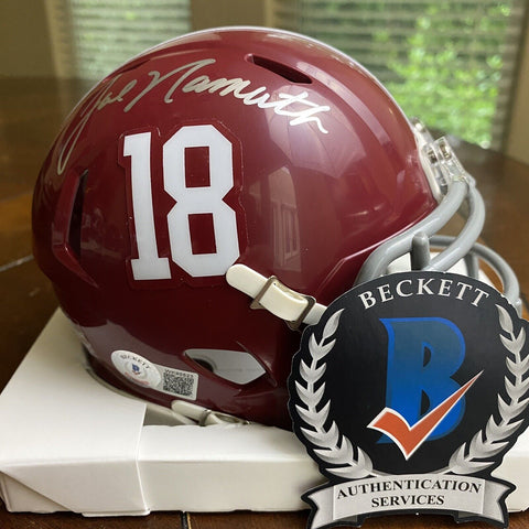 Joe Namath Autographed Signed Alabama Crimson Tide Mini Helmet Beckett Jets