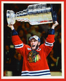 Jonathan Toews Signed Chicago Blackhawks 43"x 35" Framed Jersey (Beckett) 3 Cups