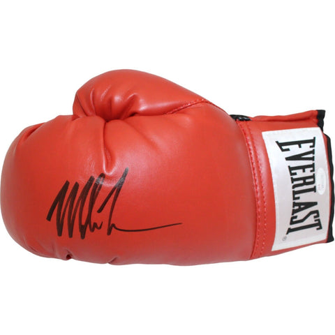 Mike Tyson Autographed/Signed L Red Everlast Boxing Glove JSA 38194