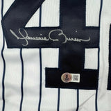 Autographed/Signed Mariano Rivera New York Pinstripe Baseball Jersey BAS Holo