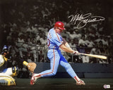 Mike Schmidt Signed 16x20 Philadelphia Phillies Spotlight Photo BAS