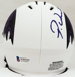 PATRICK QUEEN AUTOGRAPHED RAVENS LUNAR ECLIPSE WHITE MINI HELMET BECKETT 191550