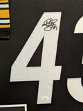 FRAMED PITTSBURGH STEELERS TROY POLAMALU AUTOGRAPHED SIGNED JERSEY JSA COA