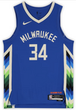 GIANNIS ANTETOKOUNMPO Bucks 22-23 Autographed City Edition Auth. Jersey FANATICS