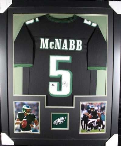 DONOVAN MCNABB (Eagles black TOWER) Signed Autographed Framed Jersey Beckett