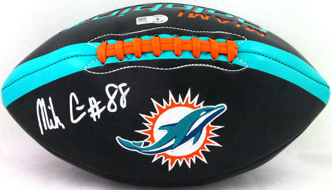 Mike Gesicki Autographed Miami Dolphins Black Logo Football- Beckett W *White