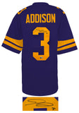 Jordan Addison (VIKINGS) Signed Purple Rush Custom Football Jersey (BECKETT COA)