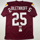 Autographed/Signed Fred Biletnikoff CHOF 91 Florida State FSU Red Jersey JSA COA