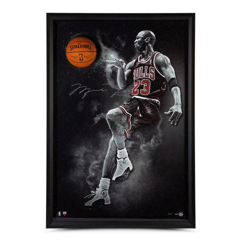 MICHAEL JORDAN Autographed "No Look" Framed Break Through Display UDA LE 123