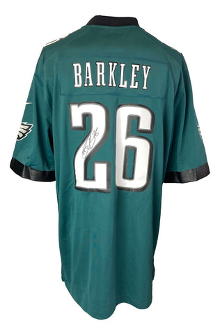 Saquon Barkley Signed Philadelphia Eagles Nike Green Game Replica Jersey BAS ITP