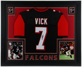 Michael Vick Signed Atlanta Falcons 35x43 Framed Jersey (JSA Holo) 4xPro Bowl QB