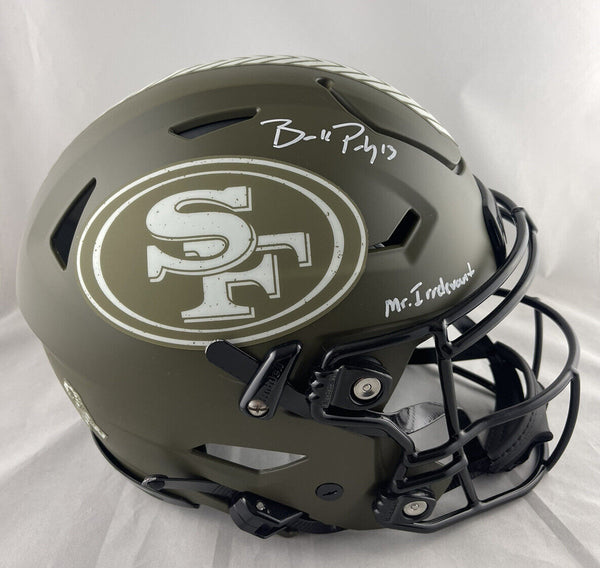 BROCK PURDY SIGNED 49ERS SALUTE TO SERVICE FULL SIZE SPEEDFLEX HELMET –  Super Sports Center