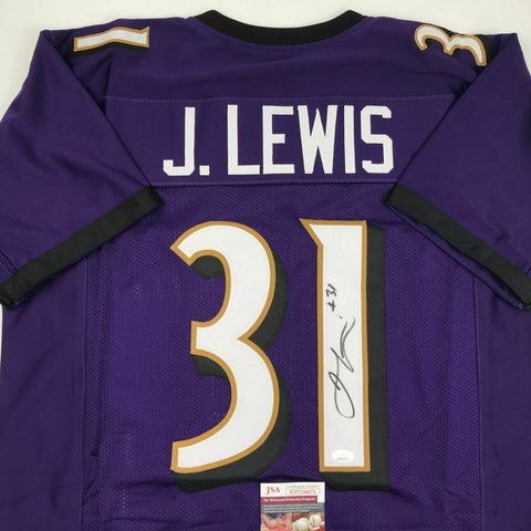 Autographed/Signed JAMAL LEWIS Baltimore Purple Football Jersey JSA COA Auto