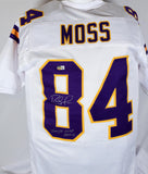 Randy Moss Autographed White Pro Style Jersey w/Straight Cash-Beckett W Hologram