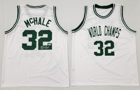 Kevin McHale Signed Boston Celtics White World Champs Custom Jersey Beckett